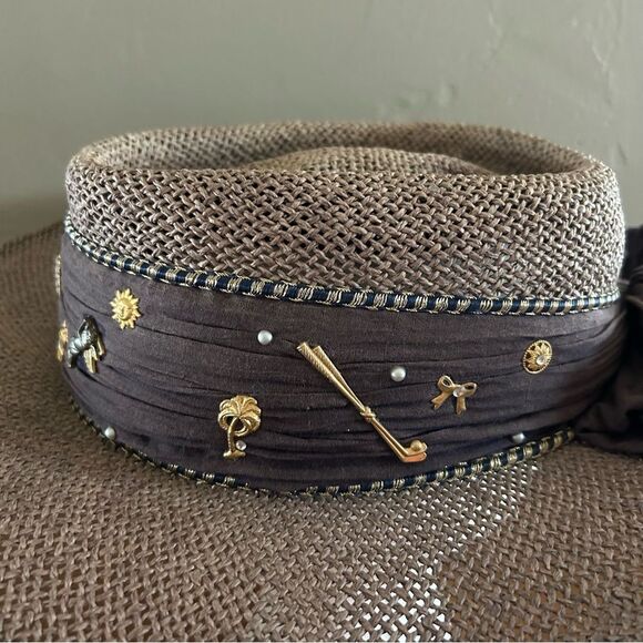 Dixie J Designs El Centro Novelty Golf Raffia Hat - Picture 4 of 11